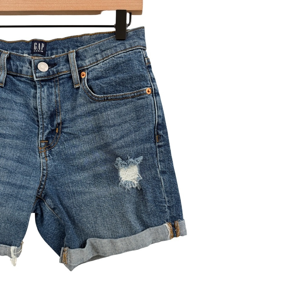 GAP Women's Distressed Blue Jean Shorts - Picture 2 of 8